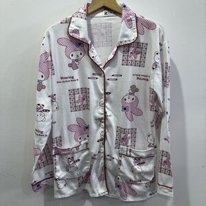 Sanrio My Melody Soft Fleece Pajama Top Shirt Pink Sz XL